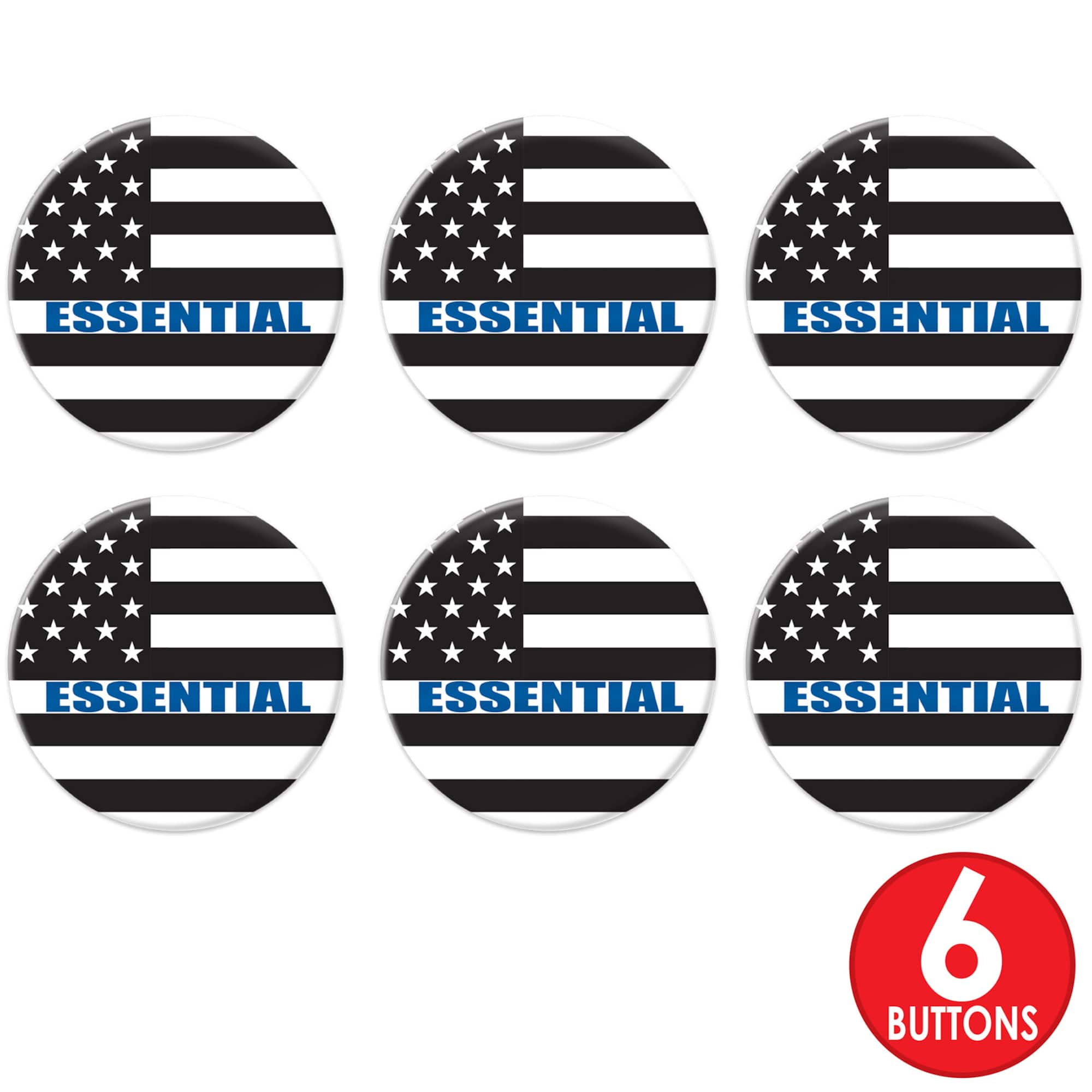 Beistle 2" Blue Essential Buttons, 6ct.